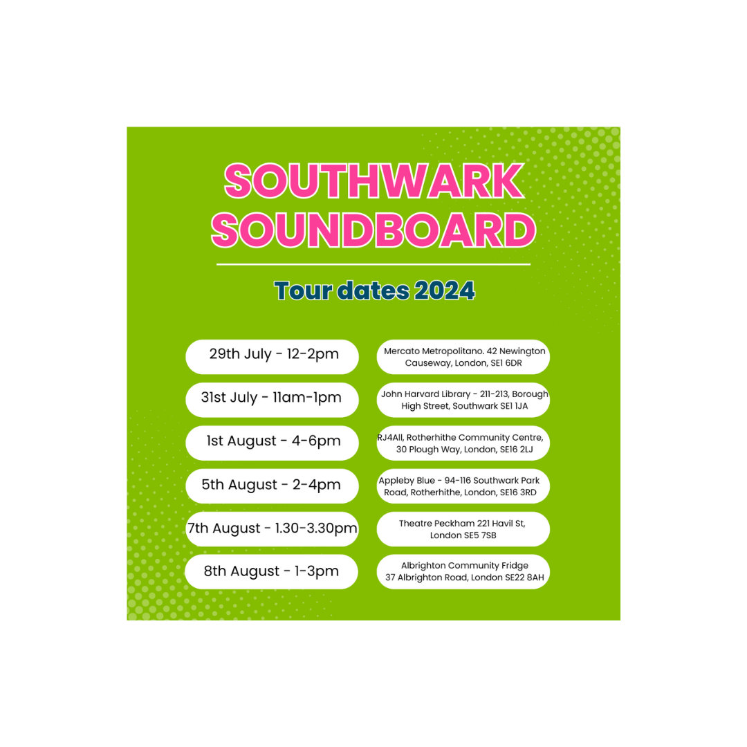 Southwark Soundboard: Healthwatch Southwark Listening Tour dates