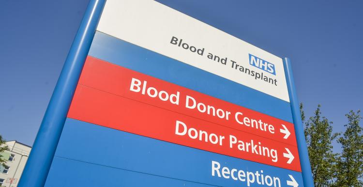 NHS Blood Donation sign