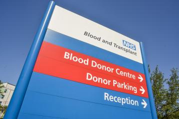 NHS Blood Donation sign